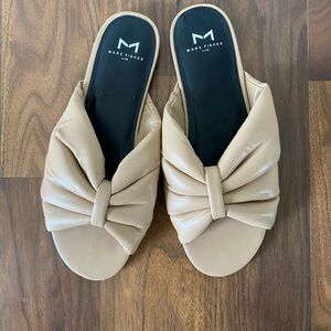 Marc Fisher Tan Mules with Knotted Design (size 8 1/2)